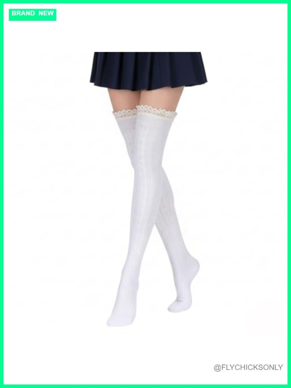 Lace Knee High Socks with Lace Trim Thigh High Socks for Boots Leg Warmers